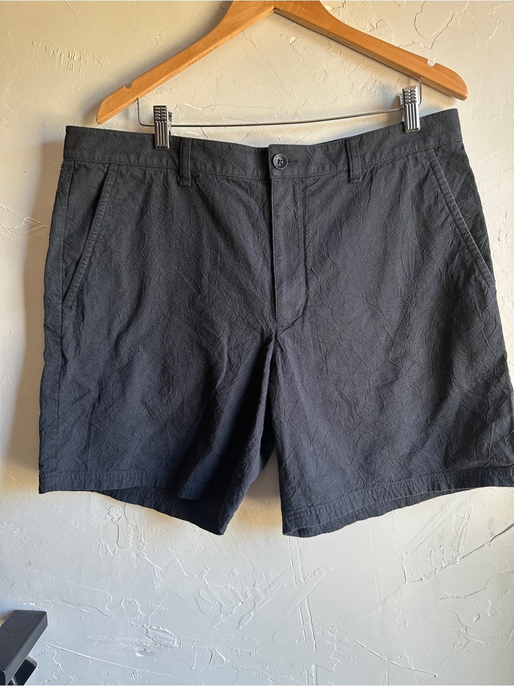 Washed Black Crinkle Cotton Chino Shorts Rag & Bone Minimalist Mens 36